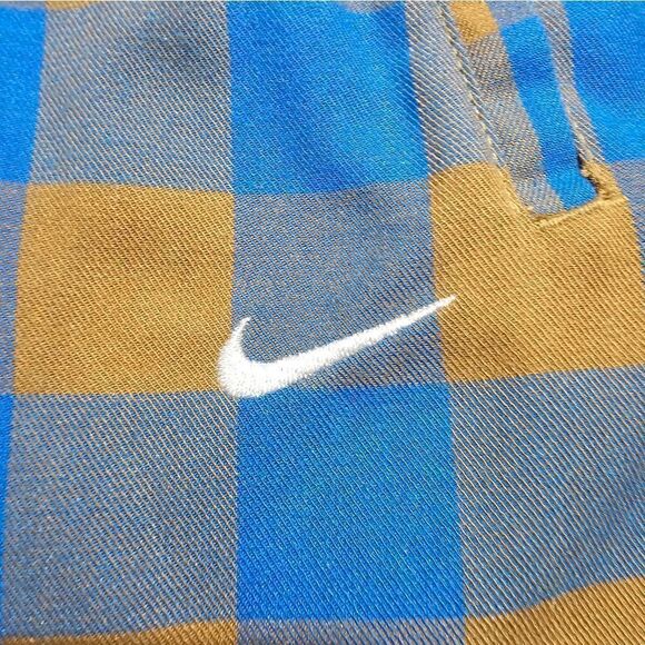Nike Life Plaid Checkered Shorts Dark Driftwood Photo Blue Men's S DQ5186-258 - Picture 4 of 15
